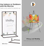 50H" Wedding Welcome Sign Stand with 8 Pair Satin Ribbon & 2 Leather Strap - Image 6