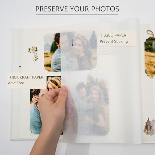 Vienrose Scrapbook Photo Album, 12x12 Inches, 100 Pages, White - Image 4