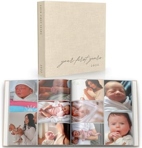 Baby Photo Albums 4x6 Pictures & Custom 2025 Year Linen Baby Scrapbook by PaigeMcRaeHomeDecor