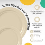 Party Solids Exquisite Ivory Paper Plates Disposable Heavy Duty 200 Pcs - 100-7 & 100-9 Ivory Disposable Plates for Party Heavy Duty 350 GSM for Birthday Supplies - Image 4