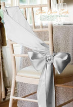 120 PCS Silver Satin Chair Sashes, 7 x 108 Inch - Image 6