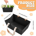 Tuanse 30 Pcs Basket for Gift Empty DIY Bulk Gift Basket Kit with Handle Kraft Cardboard Tray with 30 Bag 30 Bow Market Tray for Wedding Party, Black, 9.8 x 6.5 x 4.3 in - Image 2