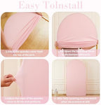 Pink Arch Cover 2 Set - 7.2 and 6ft Pink Arch Backdrop Cover Spandex Wedding Arch Stand Covers for Birthday Party Baby Shower Girls Bridal Shower Photo Balloon Arch Covers Stretchy Backdrop Background - Image 6