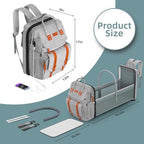 ISMGN Diaper Bag Backpack with Changing Station, Baby Shower Gifts, Grey - Image 6