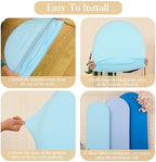 Blue Arch Backdrop Covers 6.6FT 7.2FT 8FT Baby Shower Wedding Photo Bridal Shower Birthday Party Arch Covers Stretchy Backdrop Set of 3 Spandex - Image 2