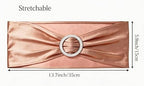 Pack of 50 Spandex Rose Gold Chair Sashes for Wedding Pink Gold Chair Bows Sashes Chair Bands Buckles Fitting Birthday Party Events Bridal Baby Shower Chair Decorations - Image 3