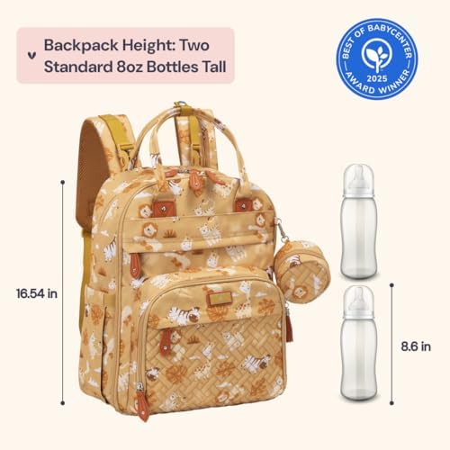 BabbleRoo Diaper Bag Backpack - Baby Essentials Travel Tote - Multi Function Water Resistant Diaper Bag, Travel Essentials Baby Bag with Changing Pad, Stroller Straps & Pacifier Case - Unisex, Safari - Image 2