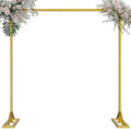 OGEMXU 8.2FT Backdrop Stand, Square Wedding Arch & Balloon Stand, Gold by OGEMXU