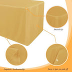 Obstal 2 Pack Table Clothes for 8 Foot Rectangle Tables, Gold - Image 4