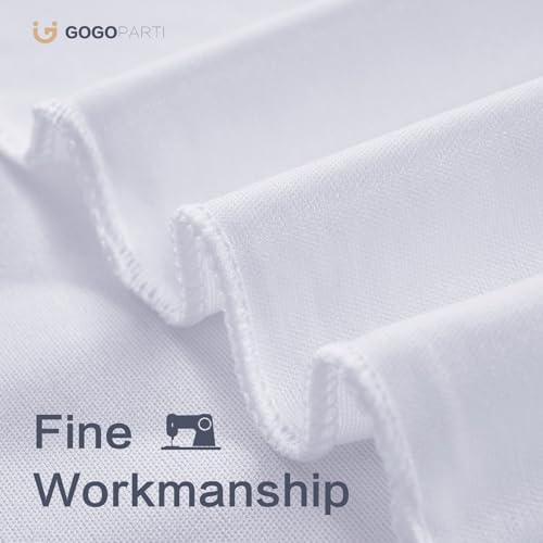 20x14ft White Backdrop Curtains for Wedding Party, 4 Panels 14 ft Long Back Drop Cloth, Wrinkle-Free Polyester Drapes for Birthday, Baby Shower, Stage Photography Background - Image 5