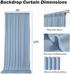 20x12 ft Dusty Blue Backdrop Curtains for Weddings, Birthdays and Photos - Image 6