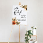 Andaz Press Custom Large Baby Shower Welcome Sign, 16" x 20", Burnt Orange Florals Arch Personalized Canvas Welcome Sign, Gender-Neutral Canvas Sign for Baby Sprinkle, Fall Baby Shower Decorations - Image 2