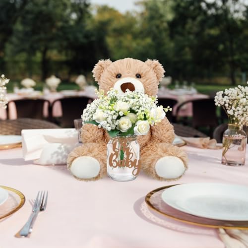 Sliner 4 Sets White Bear Baby Shower Centerpieces Gender Reveal Decorations - Image 5