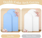 Blue White Arch Backdrop Cover Set of 2 Blue Arch Covers 7.2 and 6ft Arch Covers Stretchy Backdrop - Image 2