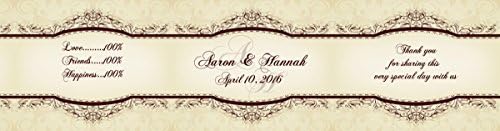 100 Elegant Vintage Wedding Water Bottle Labels by DesignThatSign