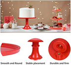 Round Cake Stand 11" Melamine Cake Display Stand Dessert Cupcake Display Tray for Graduation,Wedding,Birthday,Party,Baby Shower,Anniversary,Ceremony,Christmas (Red - Image 4