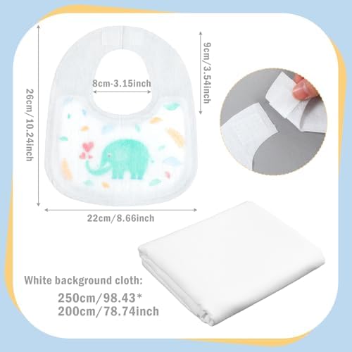 Chicingyou 7 Pcs Baby Shower Games Feed Me Baby Shower Games Decor Include 3 Funny Blind Feeding Costume 3 Bib 1 Bed Sheet for Gender Reveal Party Supplies Bridal Gender Reveal Game Party Favors - Image 5