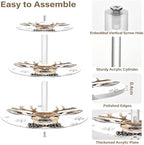 3 Tier Cupcake Cake Stand Winter Cute Deer White Dessert Table Display Trays Set Acrylic Large Cake Holder for Baby Shower Party Supplies, Holds 34 Cupcakes - Image 2