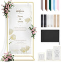 Wedding Welcome Sign Stand Holder - Adjustable Easel for Wedding Signs Stand & Seating Charts, Metal Easel Stand for Sign Reception Display, Gold Welcome Hanging Sign Holder for Party, Events by Mercijzyasang