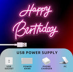 Happy Birthday Neon Sign, Pink LED for Birthday Party Backdrop 22x16.9 Inch - Image 3
