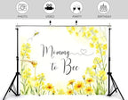8x6ft Mommy to Bee Backdrop Floral Bouquet Baby Shower Party Wildflower Honeycomb New Born Gender Reveal Photography Background Party Banner Decorations Photo Studio Props - Image 4