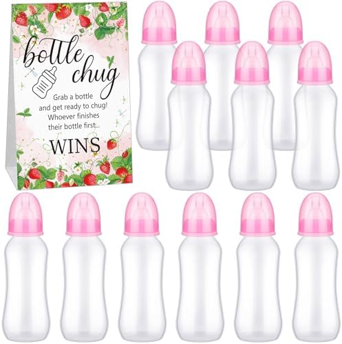 Trelaco 12 Pcs Baby Shower Bottle Chug Game, Strawberry, Pink by TrelaCo