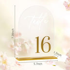 1-25 Arch Acrylic Wedding Table Numbers with Stands 5x8 Inch Signs - Image 2