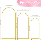 Wokceer Wedding Arch Backdrop Stand 6FT,5FT,4FT Gold Metal Arch Stand Set - Image 2