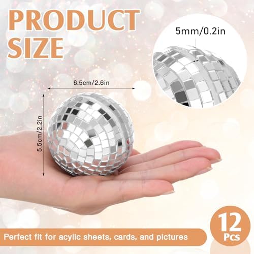 Engrowtic 12 Pcs Disco Ball Table Number Card Holders 2.6 Inch - Image 2