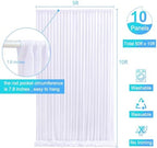 10 Panels White Backdrop Curtain for Parties Wedding Wrinkle Free 50ft x 10ft Backdrop Drapes for Baby Shower Gender Reveal Birthday Photo Photography Polyester Fabric Background Decoration - Image 5