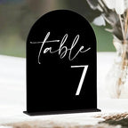 HOODO Black Arch Wedding Table Numbers 1-10 with Stands, 5"x7" Arched Acrylic Signs and Holders, Black Arch Table Numbers for Wedding Reception, Centerpiece, Party, Anniversary, Event - Image 3