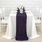 8 Pack Dark Purple Cheesecloth Table Runner 120 Inch Boho Wedding Decor - Image 4