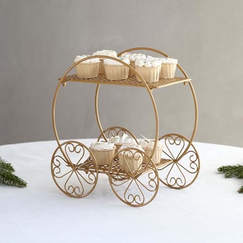 Efavormart 2 Sets of Large Metallic Gold Bird Cage Wedding Centerpiece Table Party Decor All Occasions - 9",13" Tall - Image 6