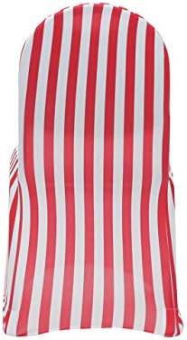 YOUR CHAIR COVERS - 50 Pack Striped Red and White Stretch Spandex Chair Cover - Wedding Slip Covers, Premium Quality Cover - Image 3