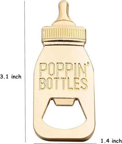 Pack of 24 Bottle Openers Baby Shower Favors, Gifts, Decorations, or Souvenir for Guest With Gift Boxes, Poppin Bottle Design for Baby Boys or Girls (Blue) - Image 2