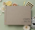 Personalized Luxe Photo Guest Book (Design 4) – 11.5 x 8.5" Minimal Aesthetics, Screw Bound with Custom Taupe Hardcover & Photo + Lined or Blank Pages - Wedding, Baby Shower, Anniversary by ModernAlbumDesigns