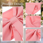 10 Pcs Pink Chair Sashes, 13.7 ×15 inch Pink Bows Chair Bows Sashes Elastic - Image 4