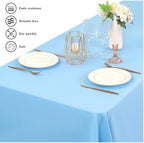 YMHPRIDE 6 Pack Light Blue Tablecloth 60 x102 inch Polyester Table Cloth for 6 Foot Rectangle Tables, Stain and Wrinkle Resistant Washable Fabric Polyester Table Covers for Wedding Party Banquet - Image 4