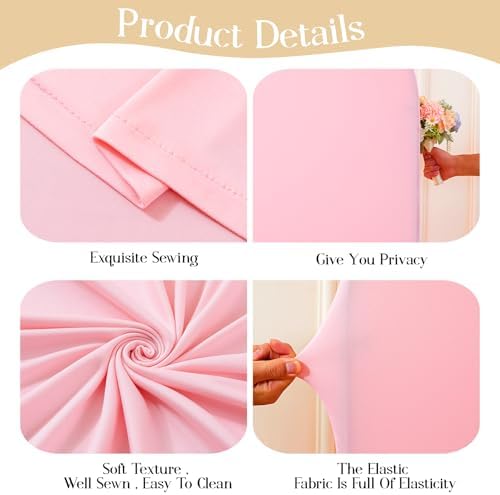 Baby Pink Arch Backdrop Cover Set of 3 Wedding Arch Covers Stretchy Backdrop Baby Shower Birthday Party 6FT 6.6FT 7.2FT Light Pink Arch Cover Spandex - Image 5