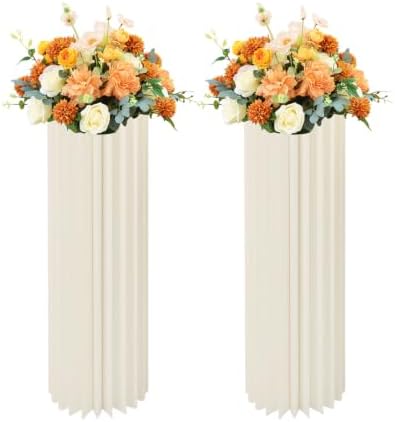 Cardboard Vases 2 Pcs 39.4in, Wedding Centerpiece Flower Stand by Unknown