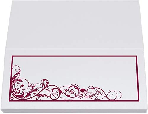 Scribble Vintage Swirl Place Cards, Burgundy, Set of 60, Pre-cut and Scored - Image 5