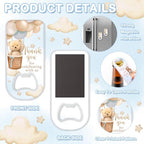 FYSUIMU 50Pcs Bear Baby Shower Bottle Openers with Thanks You Paper Tags Organza Bags Balloon Bear Magnetic Plastic Bottle Opener for Guest Birthday Gender Reveal Party Favors - Image 3