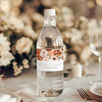 Personalized Water Bottle Labels with Choice of 30 Flower Styles - Choose Font and Pre-Made Phrases or Design Custom Text - LABELS ONLY (025 Orange Flowers, 2 inch (8.5x2")) - Image 2