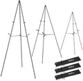 Nicpro 3 Pack 63 Inches Easel Stand for Sign, Black, with Carry Bags by Nicpro