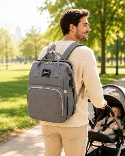 houscly Diaper Bag Backpack with Changing Station, 25L Large Capacity - Image 6