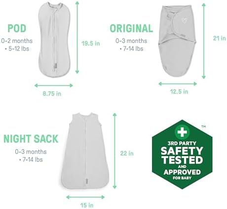 SwaddleMe by Ingenuity Comfort Pack Baby Swaddle Set - 3 Pack - Image 5