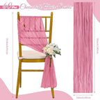 60 PCS Dusty Rose Chair Sashes Cheesecloth ChairSashes Rustic Chair Decorative Bows Designed ChairCover for Wedding Banquet Party Aisle Home Kitchen Decoration (16 x 70 inch) - Image 2