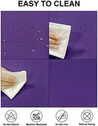 Fokitut 2 Pack Waterproof Round Tablecloth, 90 Inch, Stain Resistant and Wrinkle Polyester Table Cloth, Fabric Table Cover for Kitchen Dining, Wedding, Party, Holiday Dinner-Purple - Image 2