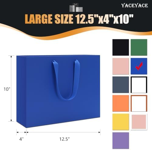 YACEYACE Blue Gift Bags Bulk, 20 Pack Blue Gift Bags with Handles - Image 2