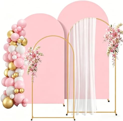 2 Pack Arch Backdrop Stand and Cover Set (7.2FT/6FT), Balloon Arch Stand by Unknown